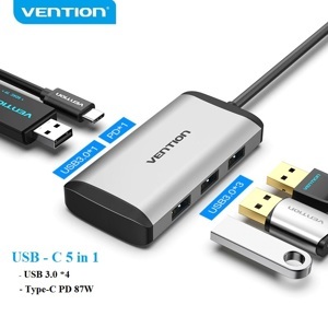 Cáp chuyển USB Type C to 4USB 3.0  PD87w Type-C Vention TGAHB