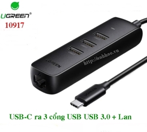 Cáp chuyển USB Type C to Lan + USB HUB Ugreen 10917