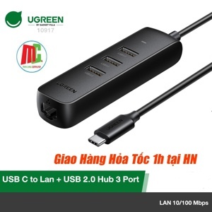 Cáp chuyển USB Type C to Lan + USB HUB Ugreen 10917