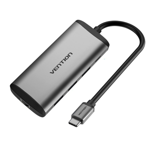 Cáp chuyển USB Type-C to USB3.0*3/Gigabit Ethernet/PD Vention TGDHB