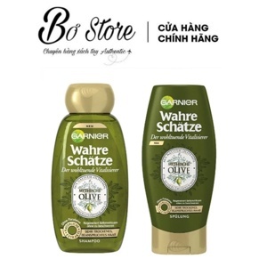 Cặp dầu gội và dầu xả Garnier Wahre Schatze Olive