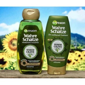 Cặp dầu gội và dầu xả Garnier Wahre Schatze Olive