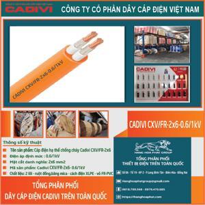 Cáp điện chống cháy Cadivi CXV/FR-2×6 (2×7/1.04) – 0.6/1kV