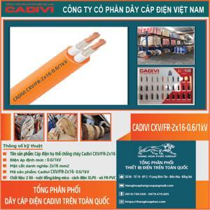 Cáp điện chống cháy Cadivi CXV/FR-2×16