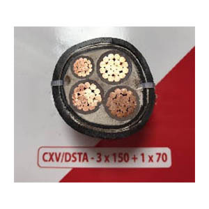 Cáp điện lực hạ thế 3 lõi pha + 1 lõi đất 0.6/1kV CADIVI CV CXV/DSTA-3×150+1×70