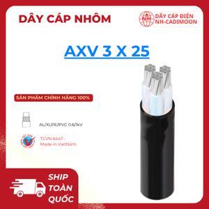 Cáp điện lực hạ thế 3 lõi ruột nhôm cách điện XLPE 0.6/1kV CADIVI CV AXV 3×25