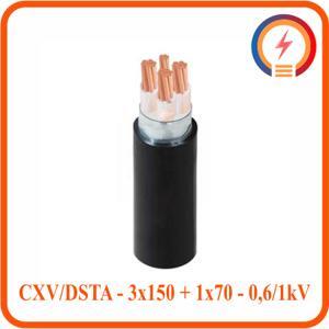 Cáp điện lực hạ thế có giáp bảo vệ 3 lõi 0.6/1kV CADIVI CV CXV/DSTA-3×150