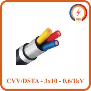 Cáp điện lực hạ thế có giáp bảo vệ 3 lõi 0.6/1kV CADIVI CV CVV/DSTA-3×10