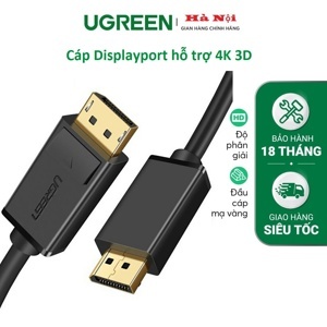 Cáp Displayport Ugreen UG-10245 hỗ trợ 2K 4K 3D 1.5m