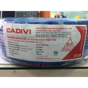 Cáp đồng CV-8mm2, 600V, Cadivi 56000153