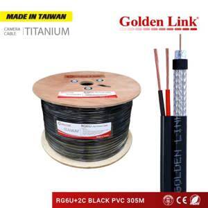 Cáp đồng trục liền nguồn Golden Link RG6/U+2C