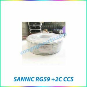 Cáp đồng trục Sannic RG59 + 2C CSS-CU cuộn 200 mét