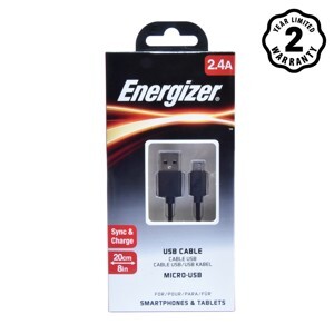 Cáp Energizer Micro USB C12UBMCBBK4 20cm