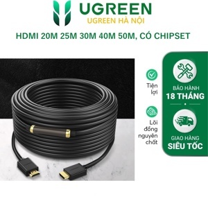 Cáp HDMI 1.4 dài 40m Ugreen 50764 hỗ trợ 4K2K có chip khuyếch đại