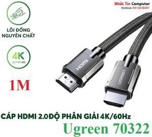 Cáp HDMI 2.0 dài 1m chuẩn 4K@60MHz Ugreen 70322