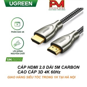 Cáp HDMI Carbon dài 5m Ugreen 50110