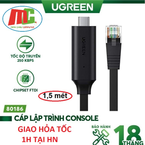 Cáp lập trình Console Type C to RJ45 dài 1.5m FTDI Ugreen 80186