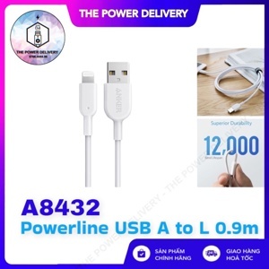Cáp Lightning Anker Powerline II - Dài 1.8m - A8433