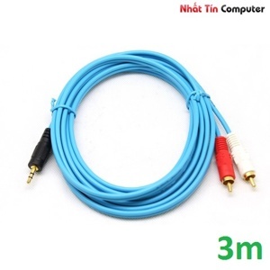 Cáp loa 3.5mm sang 2 đầu hoa sen 3 mét Dtech DT 6212