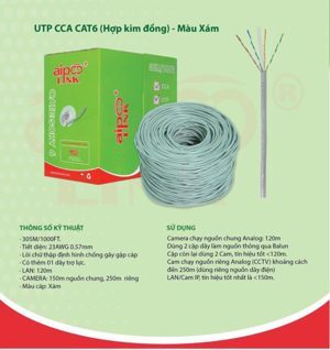 Cáp mạng Aipoo Link CAT6 UTP CCA