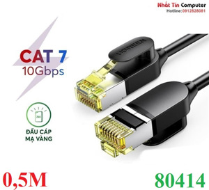 Cáp mạng Cat7 Ultra Slim dài 0,5M băng thông 10Gbps 600MHZ Ugreen 80414