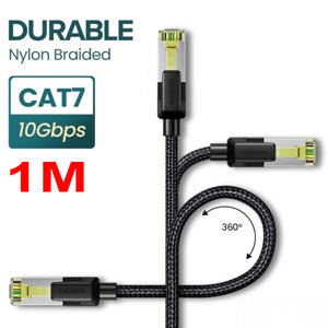Cáp mạng Cat7 vỏ bọc Nylon dài 1M băng thông 10Gbps 600MHZ Ugreen 80421