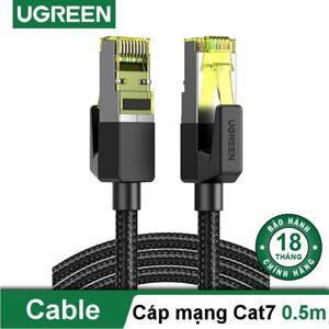 Cáp mạng Cat7 vỏ bọc Nylon dài 0,5M băng thông 10Gbps 600MHZ Ugreen 80420 cao cấp