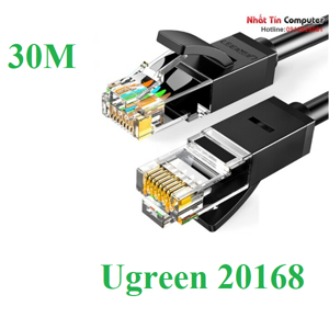 Cáp mạng đúc sẵn Cat6 tròn dài 30m chính hãng Ugreen 20168