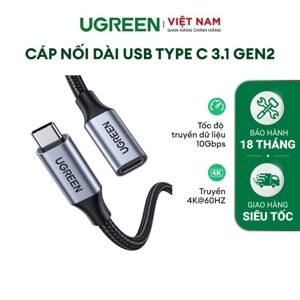 Cáp nối dài USB Type-C 3.1 GEN2 dài 1m hỗ trợ Thunderbolt 3.0  Ugreen 30205