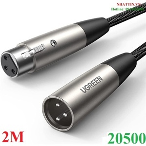 Cáp nối dài XLR 3pin âm dương bọc lưới dài 2m Ugreen 20500