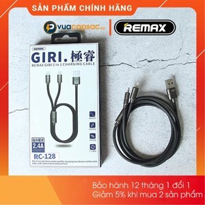 Cáp sạc 2 đầu Lightning Remax RC-128