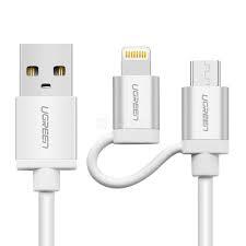 Cáp sạc 2 trong 1 USB 2.0 sang Micro USB và Lightning Ugreen 20747