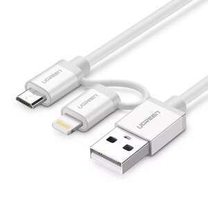 Cáp sạc 2 trong 1 USB 2.0 sang Micro USB và Lightning dài 1M Ugreen 20748