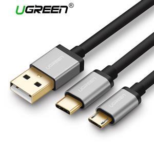Cáp sạc chia 2 đầu micro USB Ugreen 40347 - 0.5m