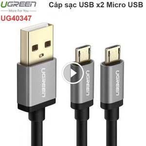 Cáp sạc chia 2 đầu micro USB Ugreen 40347 - 0.5m