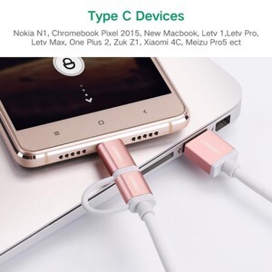 Cáp sạc điện thoại 2 trong 1 micro usb và type c Ugreen 30541