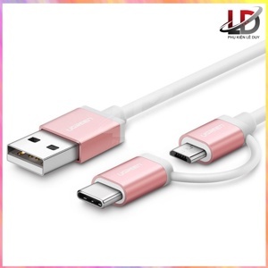 Cáp sạc điện thoại Micro USB và USB Type C dài 0.5m Ugreen 30542