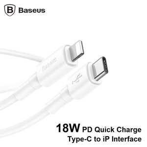 Cáp sạc nhanh C to Lightning có MFI Baseus BMX Mini White PD 18W