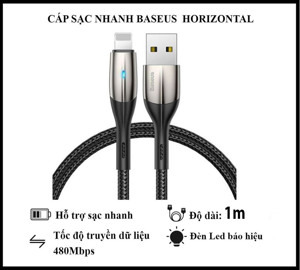 Cáp sạc nhanh Type C to Lightning Baseus Horizontal Data PD 18W