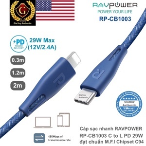 Cáp Sạc RAVPower RP-CB1003