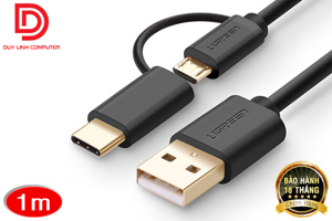 Cáp sạc USB ra Micro USB và Type-C Ugreen 30174 - 1m