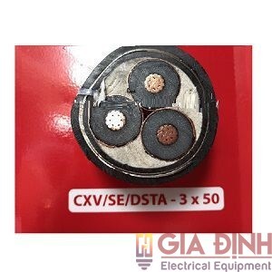 Cáp trung thế 3 lõi có màn chắn giáp bảo vệ 24kV CADIVI CV CXV/SE/DSTA 3×50