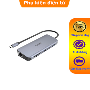 Cáp TYPE-C ra 3 USB 3.0 + HDMI + VGA + LAN + TF/SD/PD UNITEK D1026B