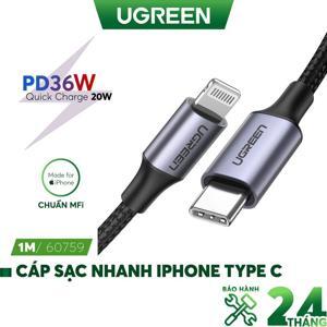 Cáp TypeC sang Lightning dài 1m Ugreen 60759