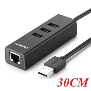 Cáp USB 2.0 to Lan + USB 2.0 chia 3 cổng Ugreen 30298