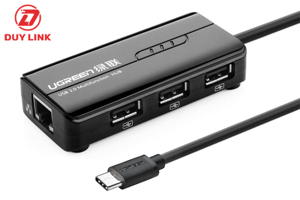 Cáp USB 3.1 Type-C to LAN và 3 cổng USB 2.0 Ugreen UG-30289