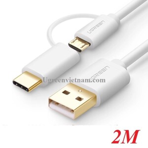 Cáp USB-A sang Micro USB + USB-C Ugreen 30381 2M