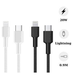 Cáp USB-C to Lightning Aukey CB-CL3 0.9m