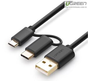 Cáp USB ra Micro USB và Type-C  Ugreen 30178 - 2m