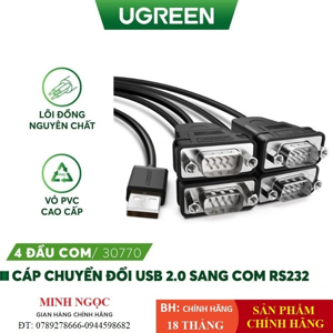 Cáp USB to 4 rs232 Ugreen 30770